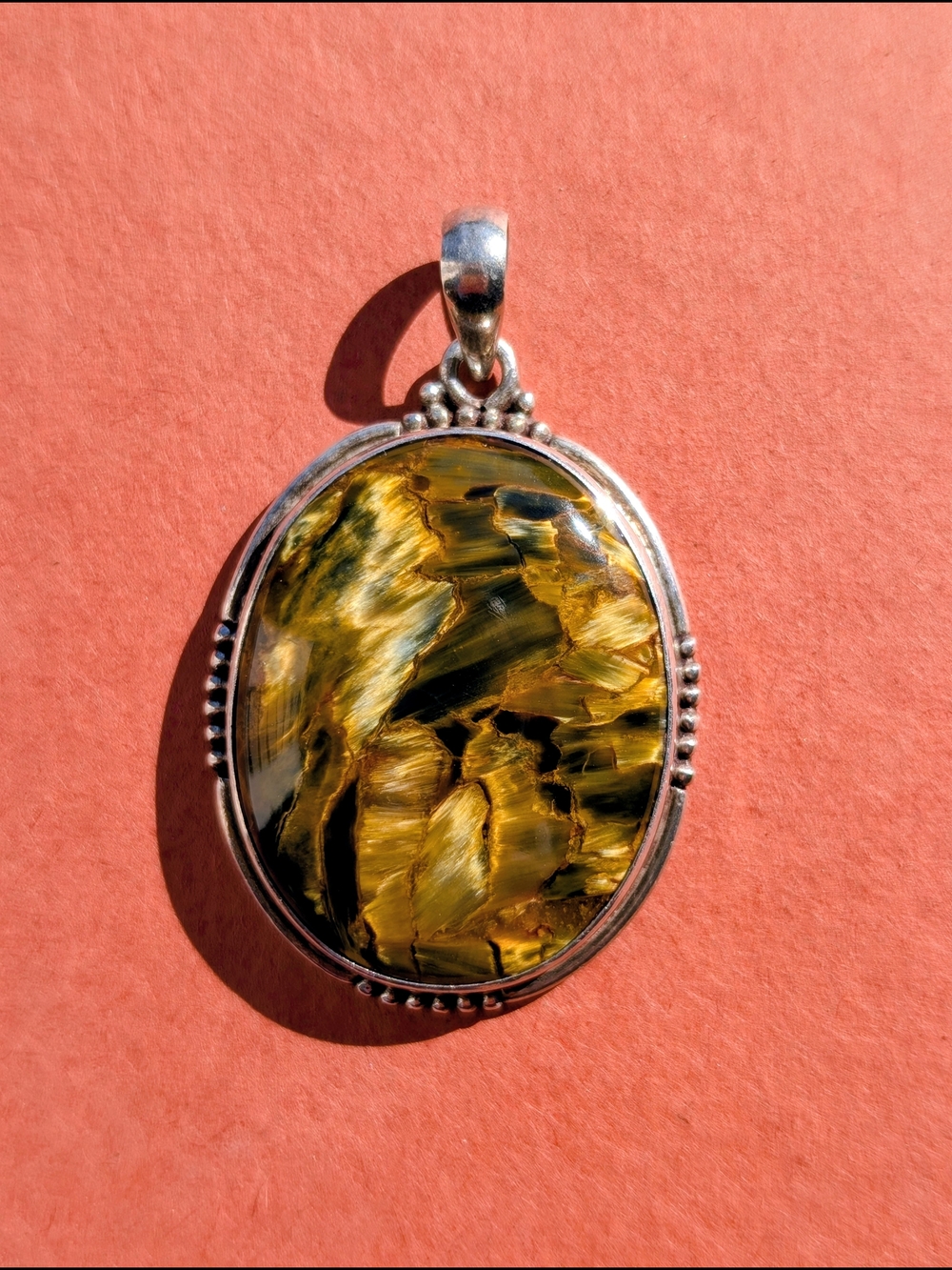 Artisan Handcrafted 925 Silver Pietersite "Tempest Stone" Pendant